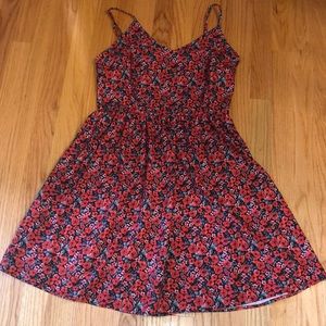 Floral, side zip dress